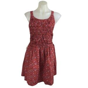 Free People Sundress Petunia Puckered Sleeveless A-Line Mini Dress Poppy Combo